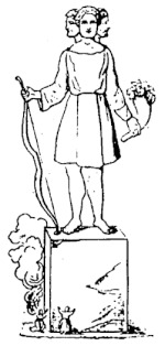 Статуя верховного бога полабських слов'ян Святовита у храмі Аркони, за описом Саксона Граматика, 1834 р.