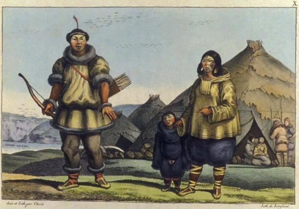 Луї Хоріс. Сім'я чукчів біля Берингової протоки. 1816 р.