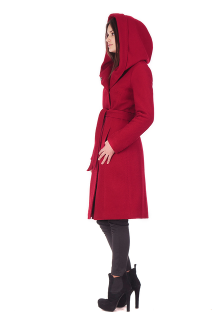 Зимова колекція Lilo червоне пальто з капішоном