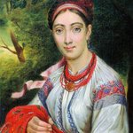 українка портрет віночок картина