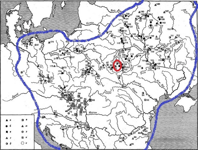 Слов'янські пам'ятки, карта