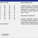 Програма сортування таблиць 6/9