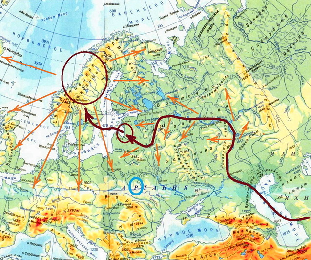 Похід армії Одіна, карта