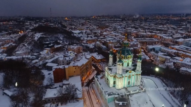 З'явилось відео засніженого Києва з висоти пташиного польоту