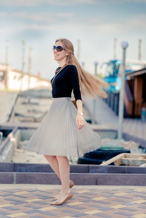 Плісирована міді-спідниця та боді / Pleated midi skirt and bodysuit