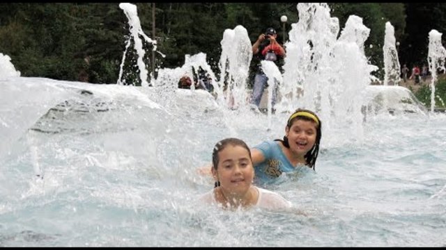 Summer in Ternopil. Літо в Тернополі, фонтани, гідропарк Топільче