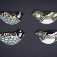 керамічні брошки Пташка хендмейд (фото)