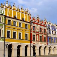 кольорові будинки Замостя, Польща